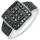 0.77 Carat Genuine Black Diamond .925 Sterling Silver Ring-1
