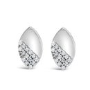 925 Sterling Silver 1/6 Cttw Diamond and Mirror Polish Pear Shape Stud Earrings (I-J Color, I2-I3 Clarity)-1