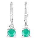 0.92 Carat Genuine Emerald .925 Sterling Silver Earrings-1