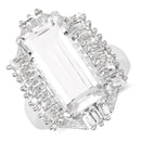 9.77 Carat Genuine Crystal Quartz & White Topaz .925 Sterling Silver Ring-1