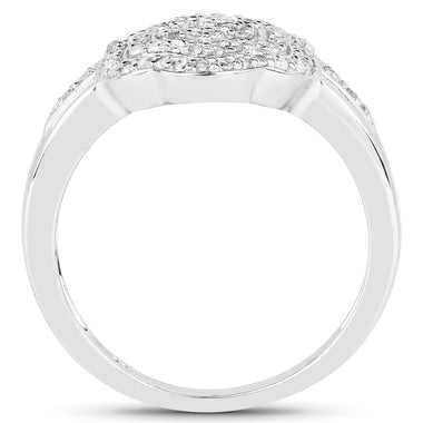 14K Yellow Gold Plated 0.29 Carat Genuine White Diamond .925 Sterling Silver Ring - 0