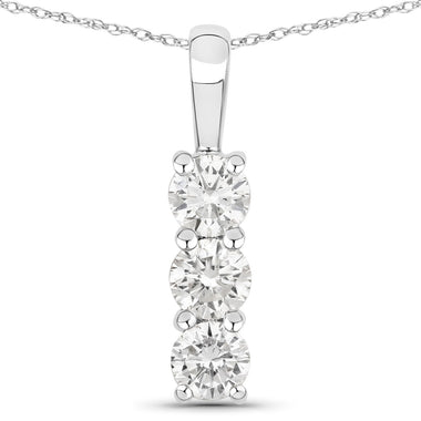 0.75 Carat Genuine Lab Grown Diamond 14K White Gold Pendant