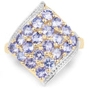 18K Yellow Gold Plated 2.00 Carat Genuine Tanzanite .925 Sterling Silver Ring-4