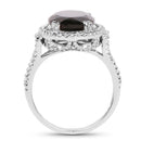 5.80 Carat Genuine Smoky Quartz & White Topaz .925 Sterling Silver Ring-2