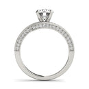14k White Gold Round Diamond Bypass Style Engagement Ring (1 1/2 cttw)-4