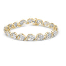 10k Yellow Gold 5.00 Cttw Round-Cut and Baguette-Cut Diamond Floral Link 7.25" Bracelet (I-J Color, I2-I3 Clarity)-1