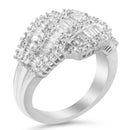 14K White Gold Diamond Cocktail Ring Band (1 3/4 Cttw, H-I Color, SI2-I1 Clarity) - Size 6-1/2-4