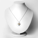 0.57 Carat Genuine Swiss Blue Topaz and Black Spinel .925 Sterling Silver Pendant-2