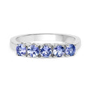 0.95 Carat Genuine Tanzanite .925 Sterling Silver Ring-3