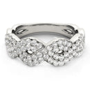 Diamond Studded Interlocking Waves Ring in 14k White Gold (5/8 cttw)-2