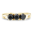 0.99 Carat Genuine Black Diamond .925 Sterling Silver Ring-3