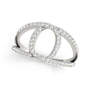 14k White Gold Diamond Loop Style Dual Band Ring (1/2 cttw)-1