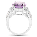 8.98 Carat Genuine Amethyst & White Topaz .925 Sterling Silver Ring-2