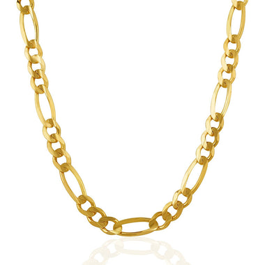 7.0mm 14k Yellow Gold Solid Figaro Chain - 0
