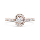 18K Rose Gold 1/2 Cttw Composite Marquise Composite Diamond Oval Shaped Halo Engagement Ring (F-G Color, VS1-VS2 Clarity) - Ring Size 7-1