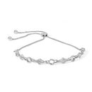 .925 Sterling Silver 1/2 Cttw Diamond Alternating Circle and Kite Link Adjustable Bolo Bracelet (I-J Color, I3 Clarity) - 4" to 10" Inches-1