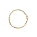 10K Two-Tone Gold 1/2 Cttw Diamond Alternating 3 Stone and X-Link 7" Bracelet (I-J Color, I2-I3 Clarity)-3