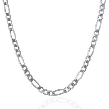 4.6mm 14k White Gold Solid Figaro Chain - 0