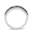 0.80 Carat Genuine Blue Diamond and White Diamond .925 Sterling Silver Ring-2