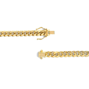 Semi-Solid 14K Yellow Gold 6.1mm Classic Miami Cuban Chain Necklace - 22 Inches - 0
