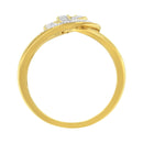 14K Yellow Gold Plated .925 Sterling Silver 1/4 Cttw Diamond Interlocking Loop Open Shank Bypass Ring (I-J Color, I1-I2 Clarity) - Size 7-5