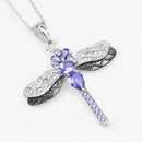 1.99 Carat Genuine Tanzanite and White Zircon .925 Sterling Silver Pendant-4