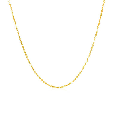 14k Yellow Gold Round Cable Link Chain 1.1mm - 0