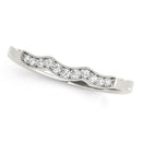 14k White Gold Wave Style Milgrained Diamond Wedding Ring (1/20 cttw)-1