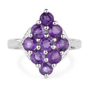 2.16 Carat Genuine Amethyst .925 Sterling Silver Ring-3