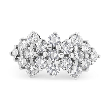 14K White Gold 4.0 Cttw Diamond Multi Row Scatter Band Ring (I-J Color, I1-I2 Clarity) - Size 7 - 0