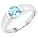 1.05 Carat Genuine Blue Topaz .925 Sterling Silver Ring-1