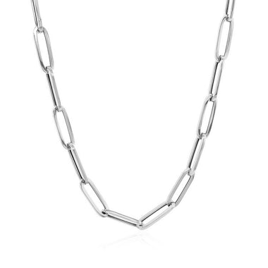 14k White Gold Bold Paperclip Chain (4.2 mm) - 0