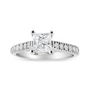 14K White Gold 1 1/5 Cttw 4-Prong Set Princess Diamond Classic Engagement Ring (I1-I2 Color, H-I Clarity) Ring Size 7-1