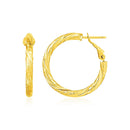14k Yellow Gold Petite Twisted Round Hoop Earrings-1