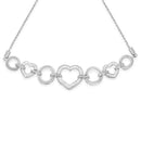 .925 Sterling Silver 1/10 Cttw Round-Cut Diamond Heart-Link Adjustable Bolo Bracelet ( H-I Color, I2-I3 Clarity) - 6"-9" Adjustable-2