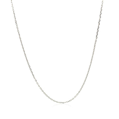 18k White Gold Diamond Cut Cable Link Chain (0.75 mm) - 0