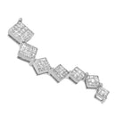 10K White Gold 1 cttw Diamond Snake Curved Pendant Necklace (H-I, I1-I2)-3