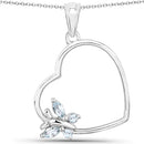 0.25 Carat Genuine Blue Topaz .925 Sterling Silver Pendant-1