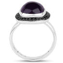 5.25 Carat Genuine Amethyst & Black Spinel .925 Sterling Silver Ring-2