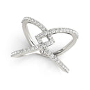 14k White Gold Fancy Entwined Design Diamond Ring (1/2 cttw)-1
