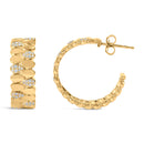 14K Yellow Gold Plated .925 Sterling Silver 3/8 Cttw Diamond Pave Pear Link J Hoop Earrings (H-I Color, I1-I2 Clarity)-3