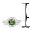 1.67 Carat Genuine Chrome Diopside & White Topaz .925 Sterling Silver Ring-3