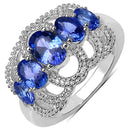 2.13 Carat Genuine Tanzanite .925 Sterling Silver Ring-1