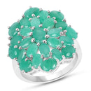 5.88 Carat Genuine Emerald .925 Sterling Silver Ring-1