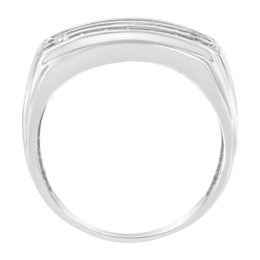 14K White Gold Men's Diamond Channel Set Band Ring (1 cttw, H-I Color, SI2-I1 Clarity) - 0