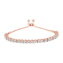 10K Yellow Gold over .925 Sterling Silver 1/4 Cttw Miracle-Set Diamond 4â€-10â€ Adjustable Bolo Tennis Bracelet (I-J Color, I3 Clarity)-2