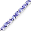 12.21 Carat Genuine Tanzanite .925 Sterling Silver Bracelet-4