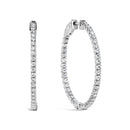 14K White Gold 1 1/2 Cttw Lab Grown Diamond Inside Out Hoop Earrings (G-H Color, VS2-SI1 Clarity)-2
