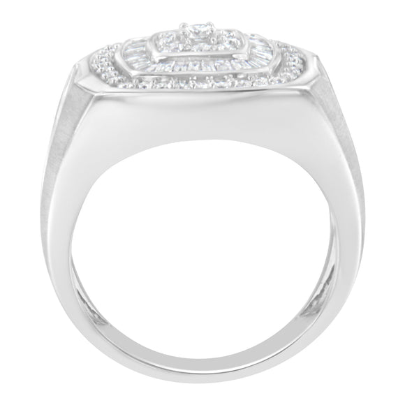 14K White Gold Men's 1 CTTW Diamond Band Ring