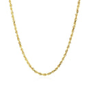 2.25mm 10k Yellow Gold Solid Diamond Cut Rope Chain-2